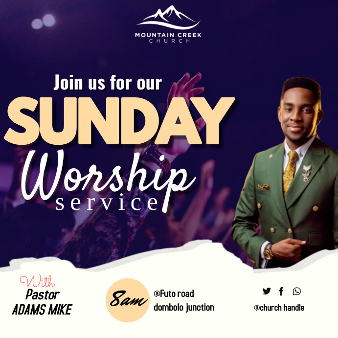 welcome to our sunday service Template | PosterMyWall