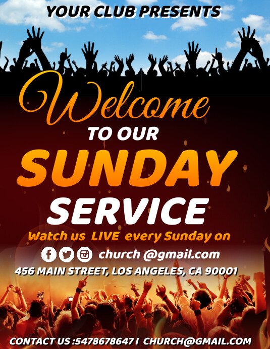 welcome to our sunday service Flyer (US Letter) template