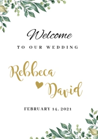 welcome to our wedding sign A1 template