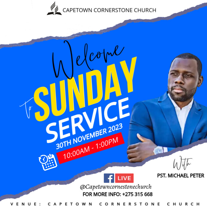 welcome to sunday service flyer Template | PosterMyWall