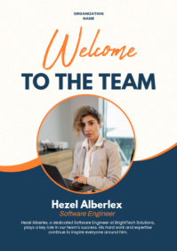 Welcome To The Team A2 Poster Template | New Employee Welcome Announcement