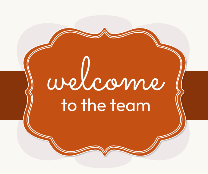 Welcome To The Team Retângulo médio template