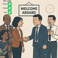 Welcome to the team Illustration video Instagram Post template