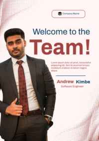 Welcome to the Team Poster — Professional Employee Introduction | Editable Template A2