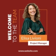 welcome to the team  square banner geometric minimal modern advertising Instagram-bericht template