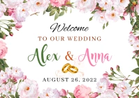 Welcome to the wedding Postcard template