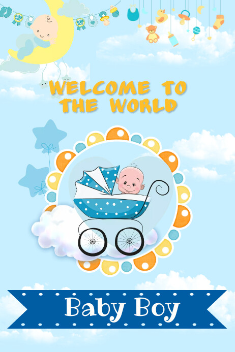 Welcome Baby Graph Welcome Baby Boy Template | PosterMyWall