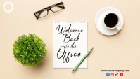 Welcome to Work photosign saying welcome back Encabezado de blog template