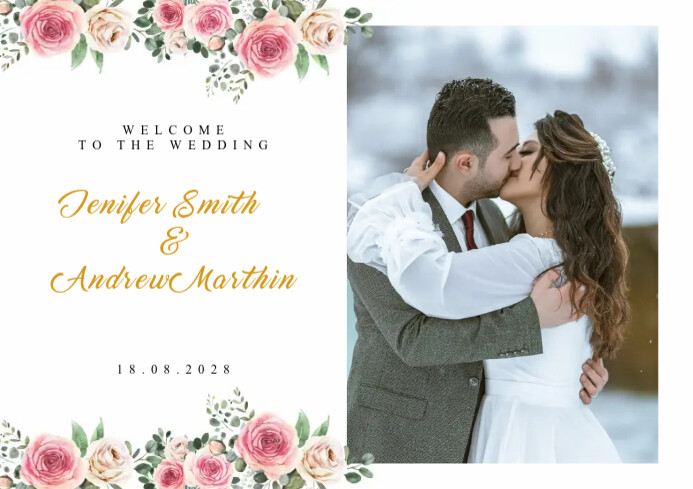 Welcome wedding board template free | PosterMyWall welcome-wedding-board-template-free-postermywall