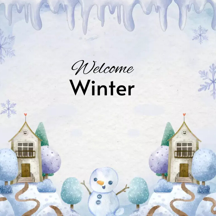 Welcomesign Winter Background Welcome winter Template | PosterMyWall
