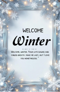Welcome winter template 2025 Halbe Seite breit