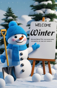 Welcome winter template 2025 Halbe Seite breit