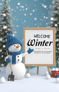 Welcome winter template 2025 Demi-page de format Wide