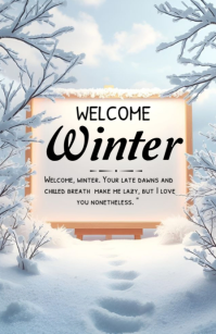 Welcome winter template 2026 Demi-page de format Wide