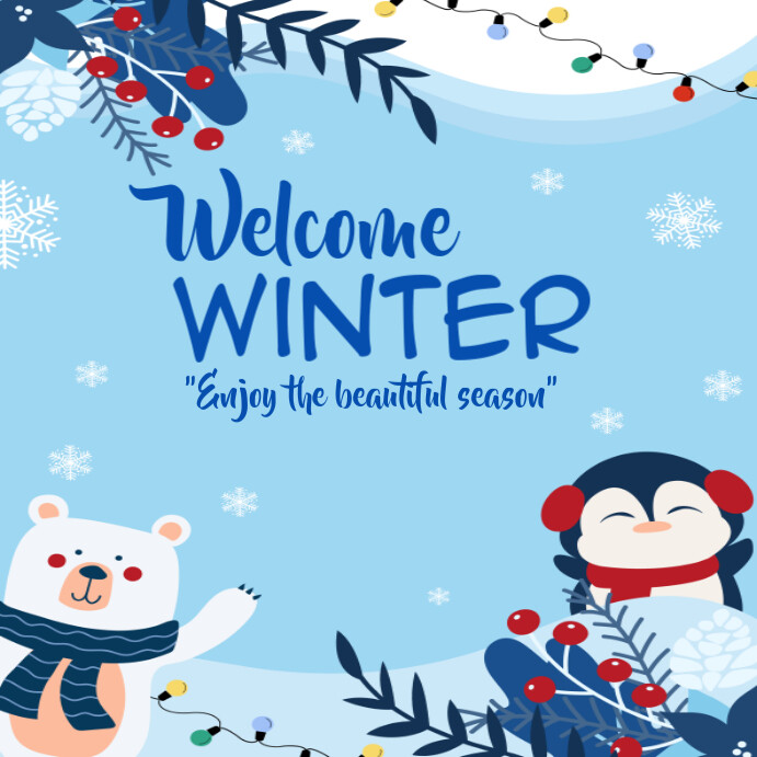 Welcome winter template for the day template for the day template for the day template for the day t Instagram Post