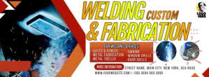 White Welding And Fabrication Custom รูปปกบน Facebook Template