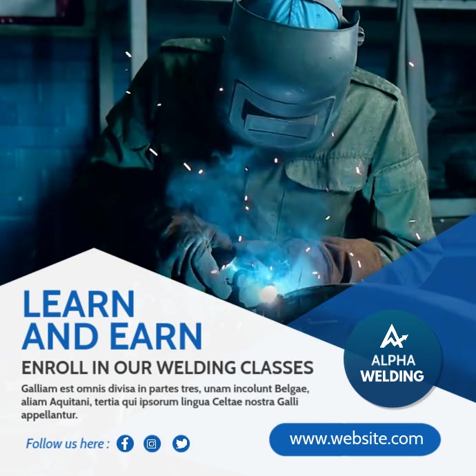 Copy of welding classes advertising instagram post ba | PosterMyWall