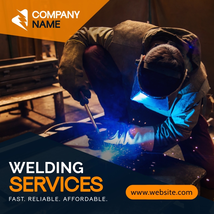 welding services advertisement Instagram-opslag template