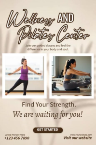Wellness And Pilates Center Poster template