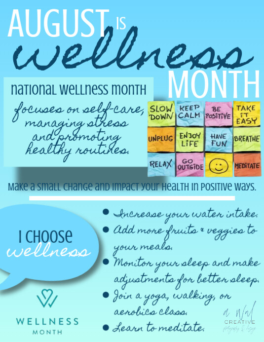 Wellness Month Løbeseddel (US Letter) template