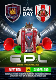 WEST HAM VS SUNDERLAND A6 template