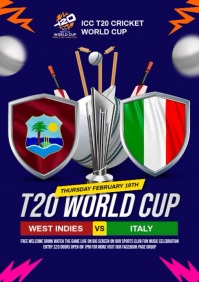 West Indies vs Italy A4 template