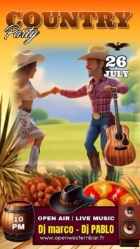 Dance Country Music Party История на Instagram template