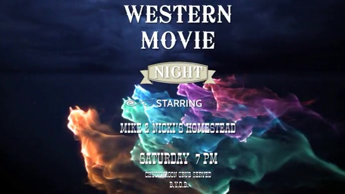 WESTERN MOVIE NIGHT (version 2) Ekran reklamowy (16:9) template