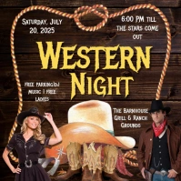 Western Night Square (1:1) template
