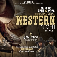 Western Night Square (1:1) template