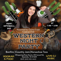 Preto Western Night Party Instagram-opslag Template