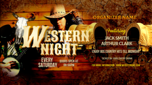 Western Night Twitter Post template