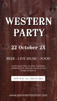 Western Party Event Trucker Country Wood Ad Instagram Story template