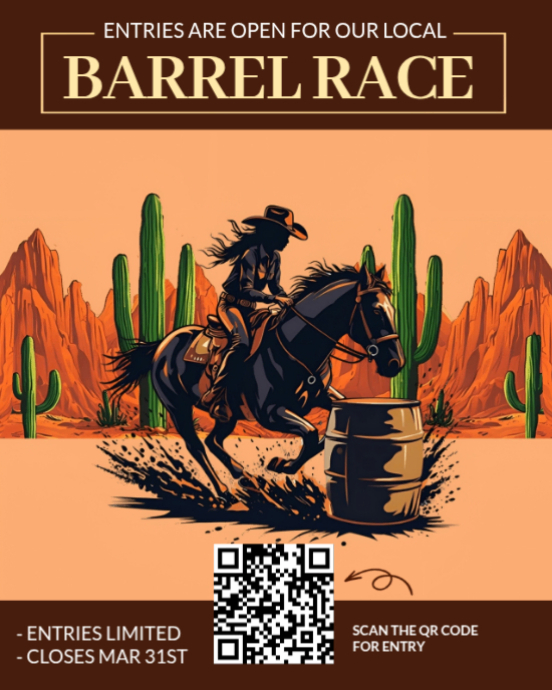 Copy of Western Rodeo Barrel Race Registration Flyer with QR Code ...