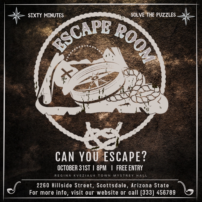 Western themed Escape Room Invitation Post Instagram template