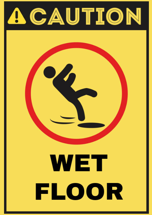 Wet floor caution sign A3 size template