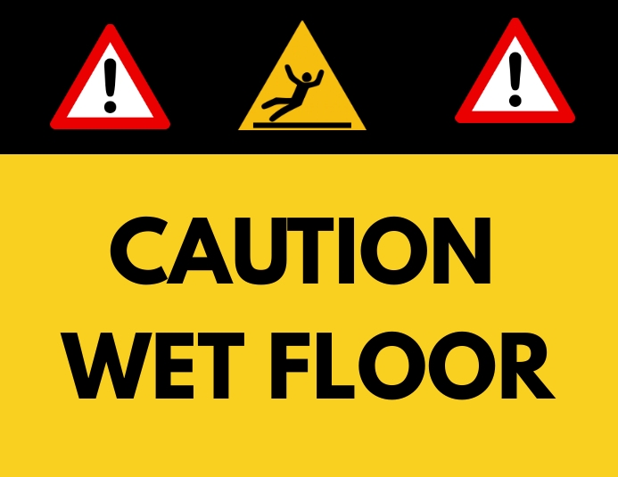 Wet floor caution yellow sign board template | PosterMyWall wet-floor-caution-yellow-sign-board-template-postermywall
