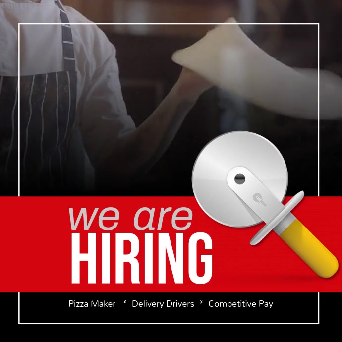 Copy of We’re Hiring Pizza Makers Drivers Instagram PosterMyWall