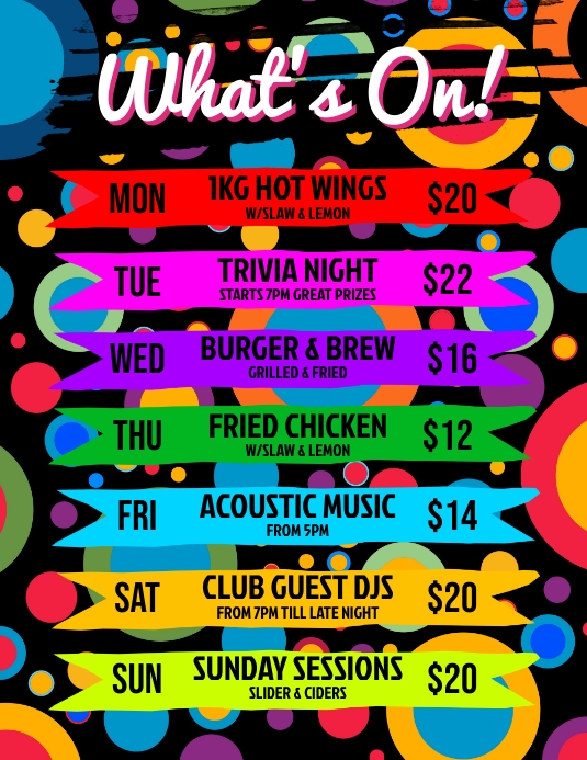 What's On Flyer Ulotka (US Letter) template