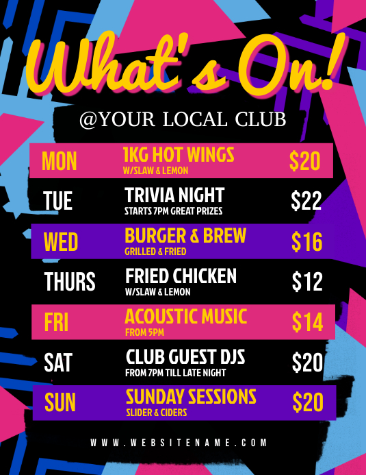 What's On Flyer template