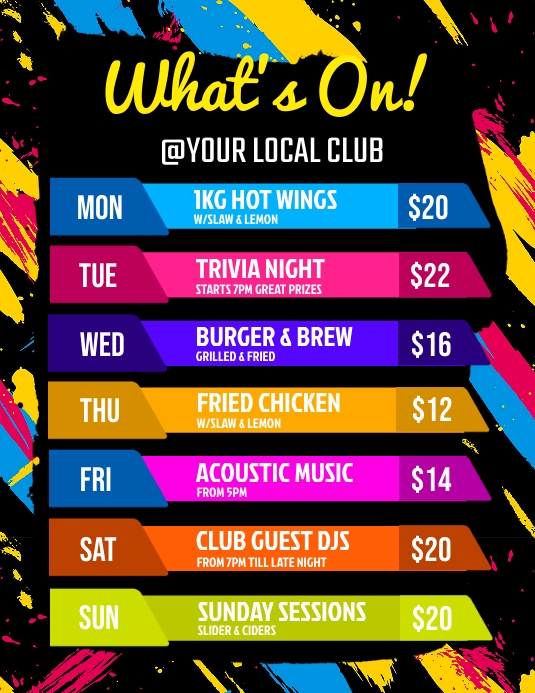 What's On Flyer template