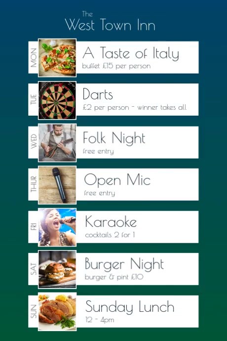 What's on Weekly Plakat template