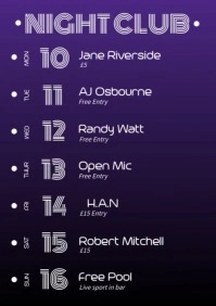 What's on Weekly Purple Fade A4 template