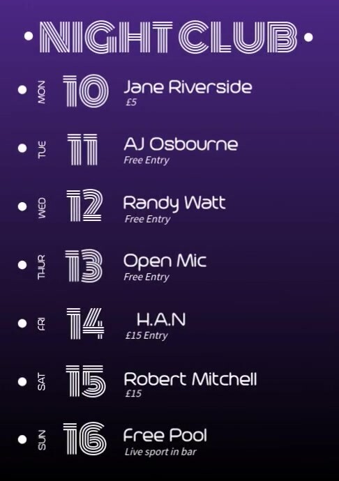 What's on Weekly Purple Fade A4 template