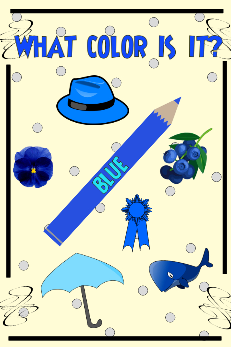 What Color Is It? Blue Template | PosterMyWall