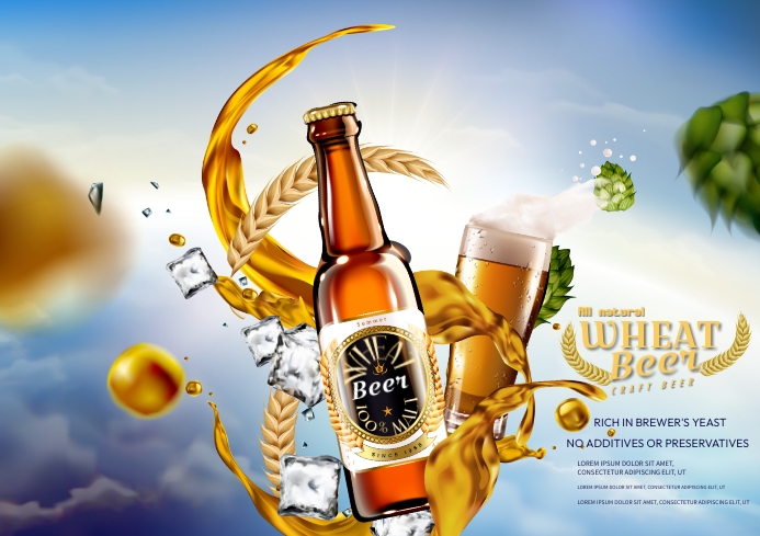 Wheat Beer Ads A4 template