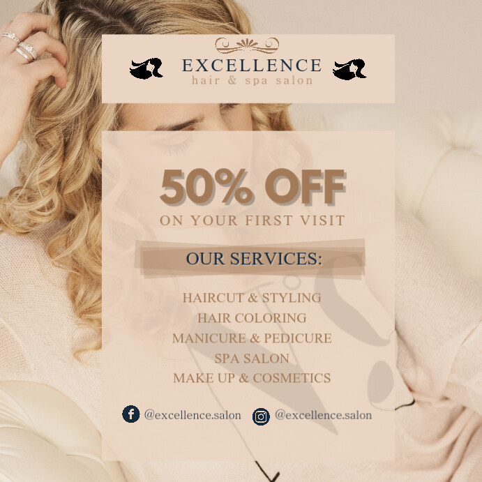 Wheat Hair Salon Service List Ad Instagram Plasing template