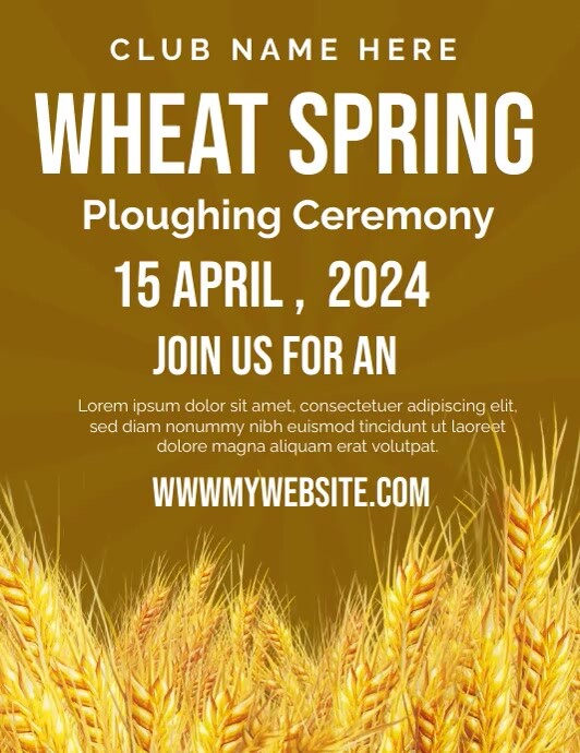 Food Spring Flyer WHEAT SPRING FESTIVAL FLYERS Template | PosterMyWall