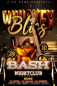 Whiskey Bliss Bash Night Experience Poster template