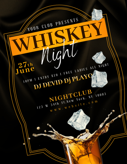 WHISKEY DRINK NIGHT Flyer Template PosterMyWall
